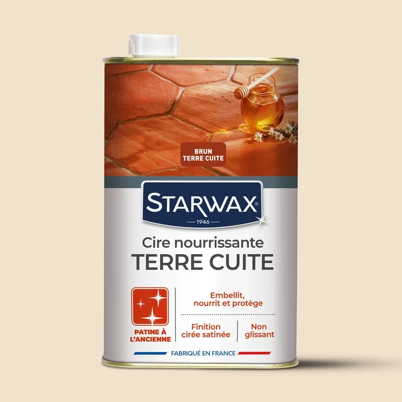 Cire nourrissante (patine à l'ancienne) pour tomettes et terres cuites 1L