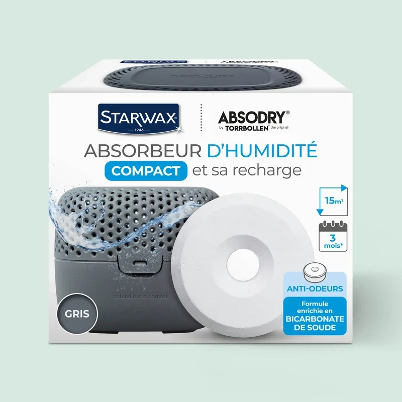 Absorbeur d'humidité Compact + 1 tablette 500G